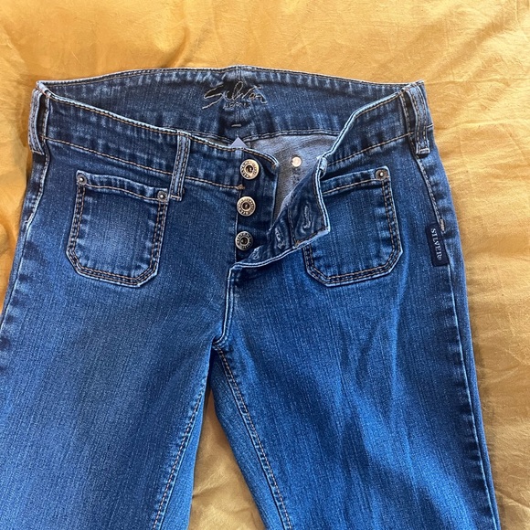 Vintage Silver Jeans Size 27 Bell Bottoms Super Wide Leg Flare Low RiseY2k - Picture 6 of 11